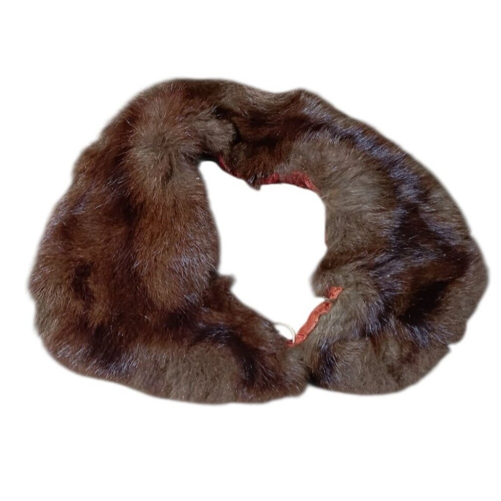 Vintage Doll Clothing 1950s Hand Made Fur Stole for Medium Size Baby Doll